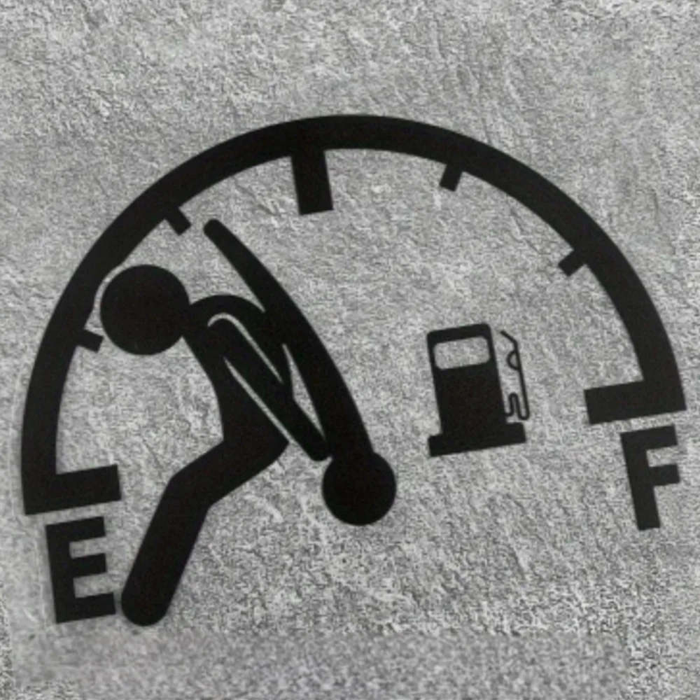 Fuel Gauge Car Sticker - Black and White